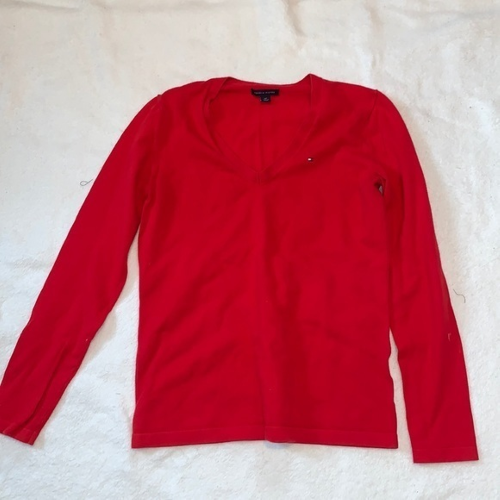 Tommy Hilfiger‎ red sweater v neck
